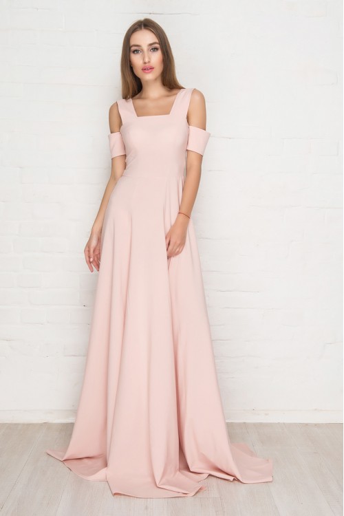 Вечернее нежно-розовое платье в пол Zuzanna